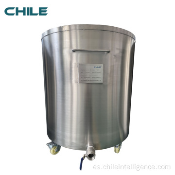 tanque de almacenamiento de acero inoxidable con rueda universal